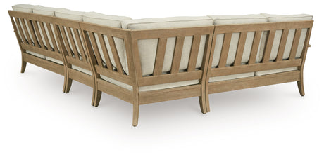 Furniture City Houma - Ashley Furniture - Clare View 4-Piece Outdoor Sectional - 4-Piece Outdoor Sectional / Beige - P801P11