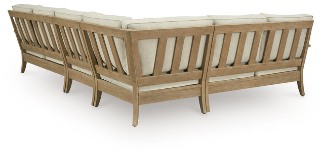 Furniture City Houma - Ashley Furniture - Clare View 4-Piece Outdoor Sectional - 4-Piece Outdoor Sectional / Beige - P801P11