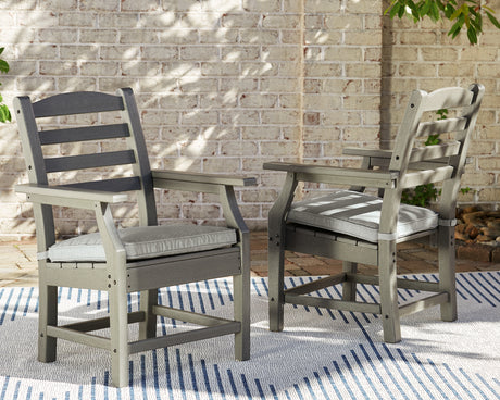 Furniture City Houma - Ashley Furniture - Visola Arm Chair with Cushion (Set of 2) - Arm Chair With Cushion (Set of 2) / Gray - P802-601A