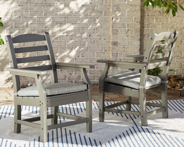 Furniture City Houma - Ashley Furniture - Visola Arm Chair with Cushion (Set of 2) - Arm Chair With Cushion (Set of 2) / Gray - P802-601A