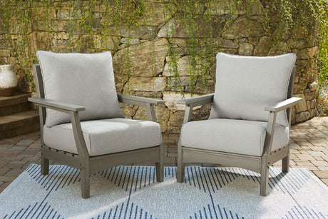Furniture City Houma - Ashley Furniture - Visola Lounge Chair with Cushion (Set of 2) - Lounge Chair w/Cushion (Set of 2) / Gray - P802-820