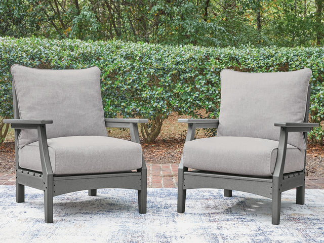 Furniture City Houma - Ashley Furniture - Cove Beach Outdoor Lounge Chair with Cushion - Lounge Chair w/Cushion (Set of 2) - PCP803-820