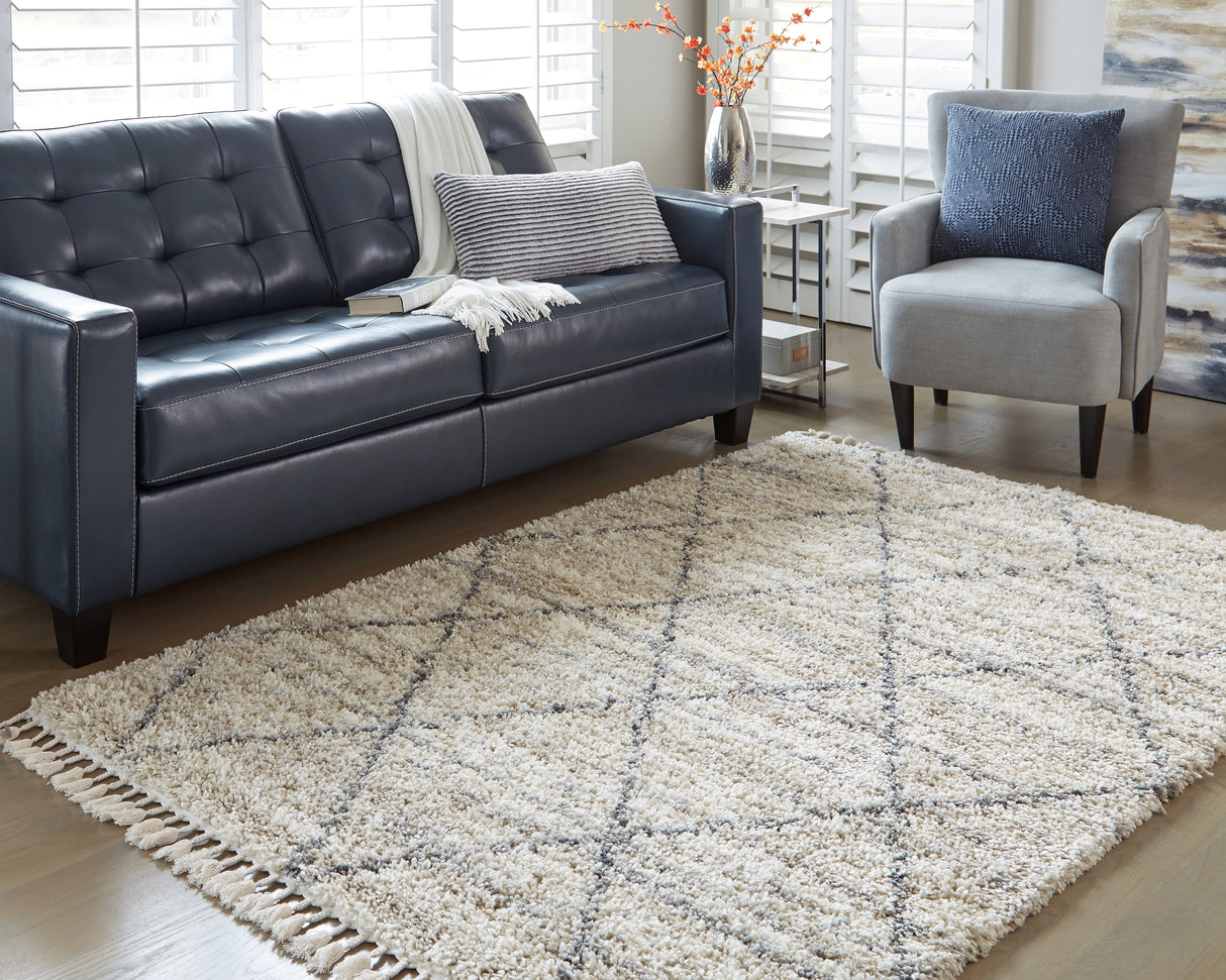 Furniture City Houma - Ashley Furniture - Abdalah Rug - 5' x 7' Rug / Beige/Gray - R404622