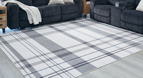 Furniture City Houma - Ashley Furniture - Kaidlow Rug - 7'7" x 9'8" Washable Rug / Gray/Cream - R405911