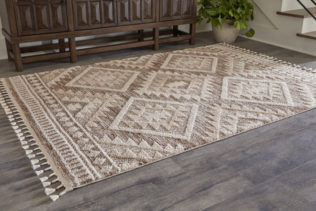Furniture City Houma - Ashley Furniture - Odedale Rug - 8' x 10' Rug / Tan/Cream - R406061