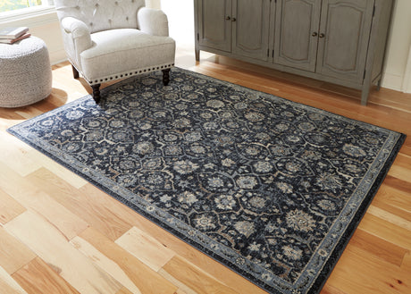 Furniture City Houma - Ashley Furniture - Hilcott Rug - 7'10" x 10'6" Rug / Blue/Cream/Brown - R406111