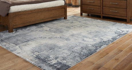 Furniture City Houma - Ashley Furniture - Langrich Rug - 7'10" x 10'6" Rug / Blue/Gray/Cream - R406131