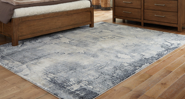 Furniture City Houma - Ashley Furniture - Langrich Rug - 7'10" x 10'6" Rug / Blue/Gray/Cream - R406131
