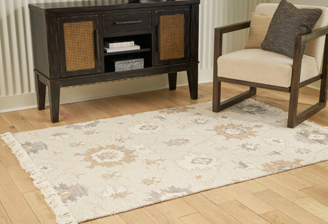Furniture City Houma - Ashley Furniture - Calkin Rug - 8' x 10' Rug / Linen/Gray/Caramel - R406391