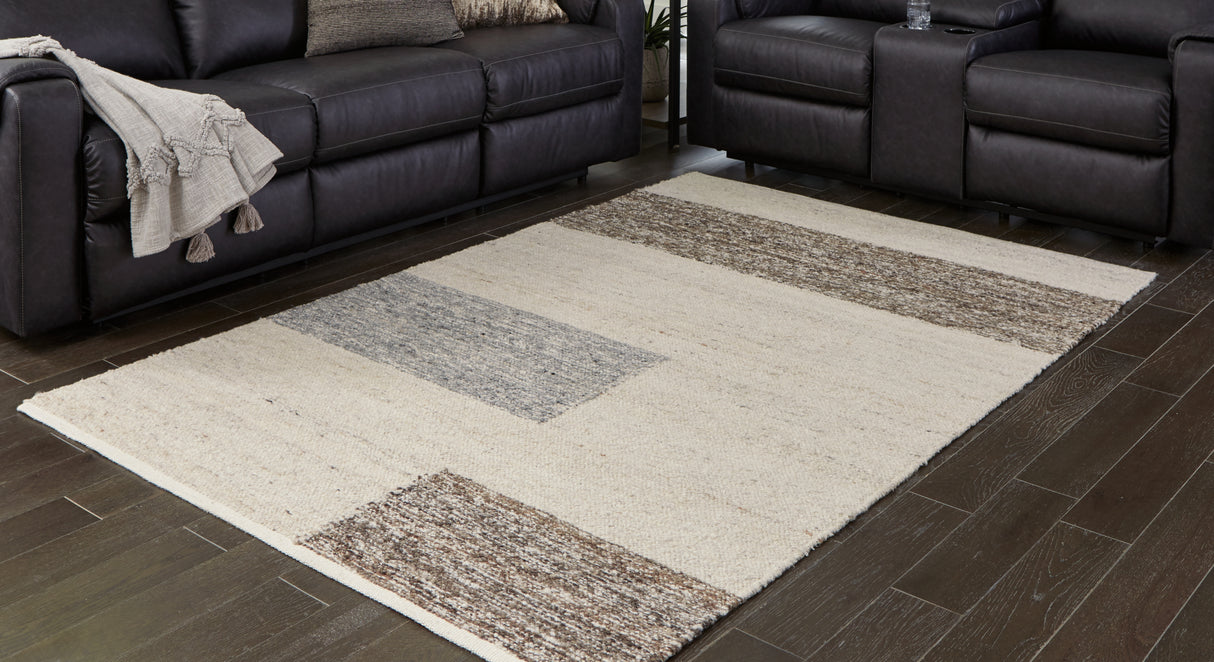 Furniture City Houma - Ashley Furniture - Barus Rug - 5' x 7' Rug / Beige/Brown/Gray - R406402