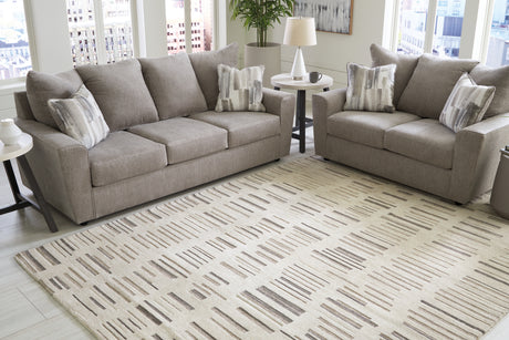 Furniture City Houma - Ashley Furniture - Leesdale Rug - 8' x 10' Rug / Ivory/Brown/Black - R406421