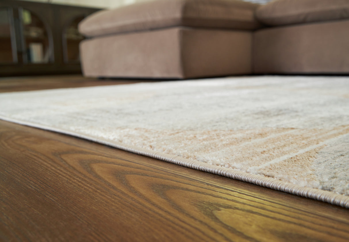 Furniture City Houma - Ashley Furniture - Truward Rug - 8' x 10' Rug / Linen/Gray/Caramel - R406471