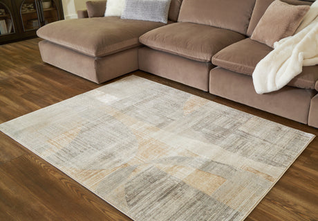 Furniture City Houma - Ashley Furniture - Truward Rug - 8' x 10' Rug / Linen/Gray/Caramel - R406471