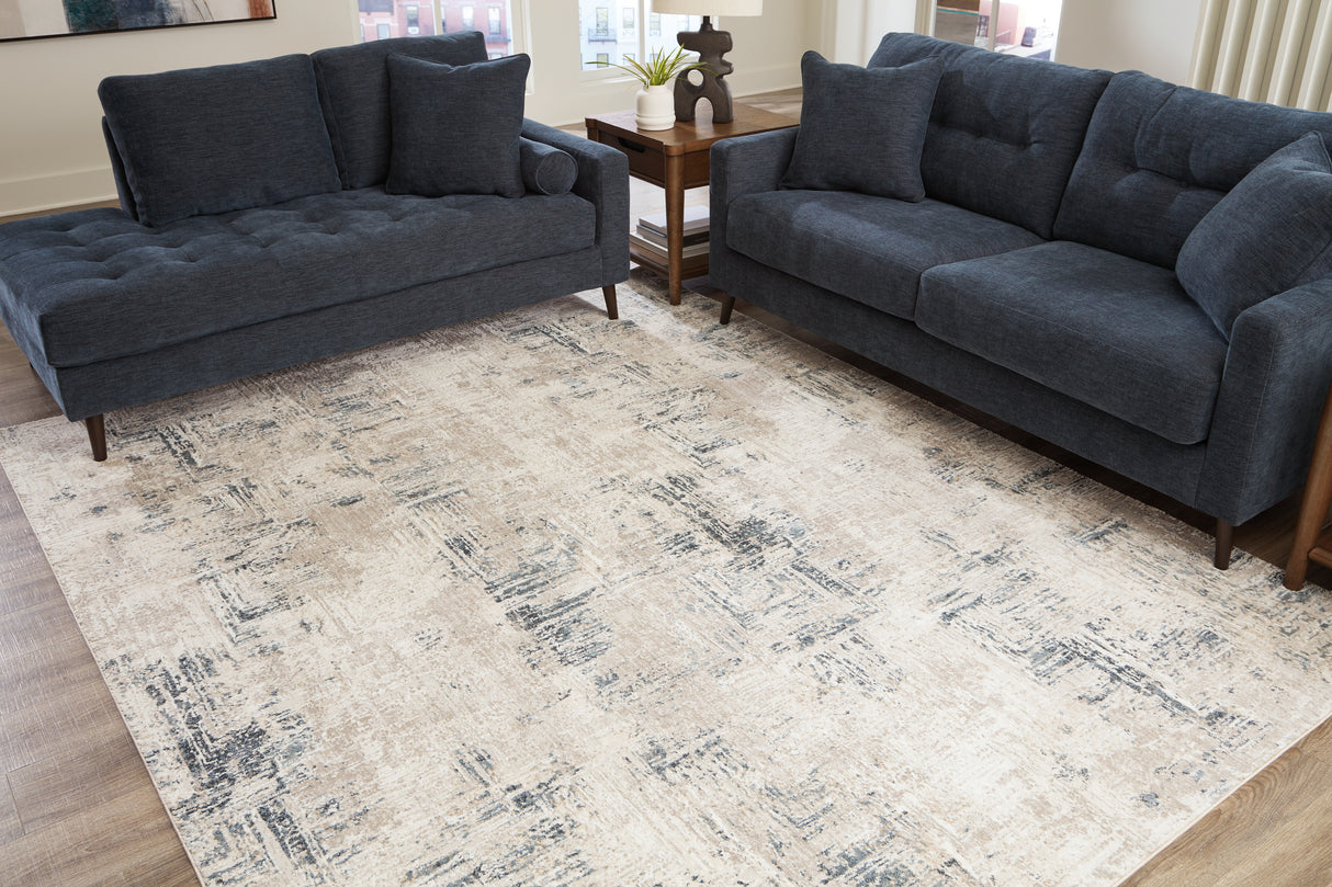 Furniture City Houma - Ashley Furniture - Gentor Rug - 5' x 7' Rug / Blue/Ivory - R406522