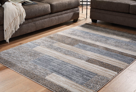 Furniture City Houma - Ashley Furniture - Sethburn Rug - 8' x 10' Rug / Cream/Brown/Gray - R406591