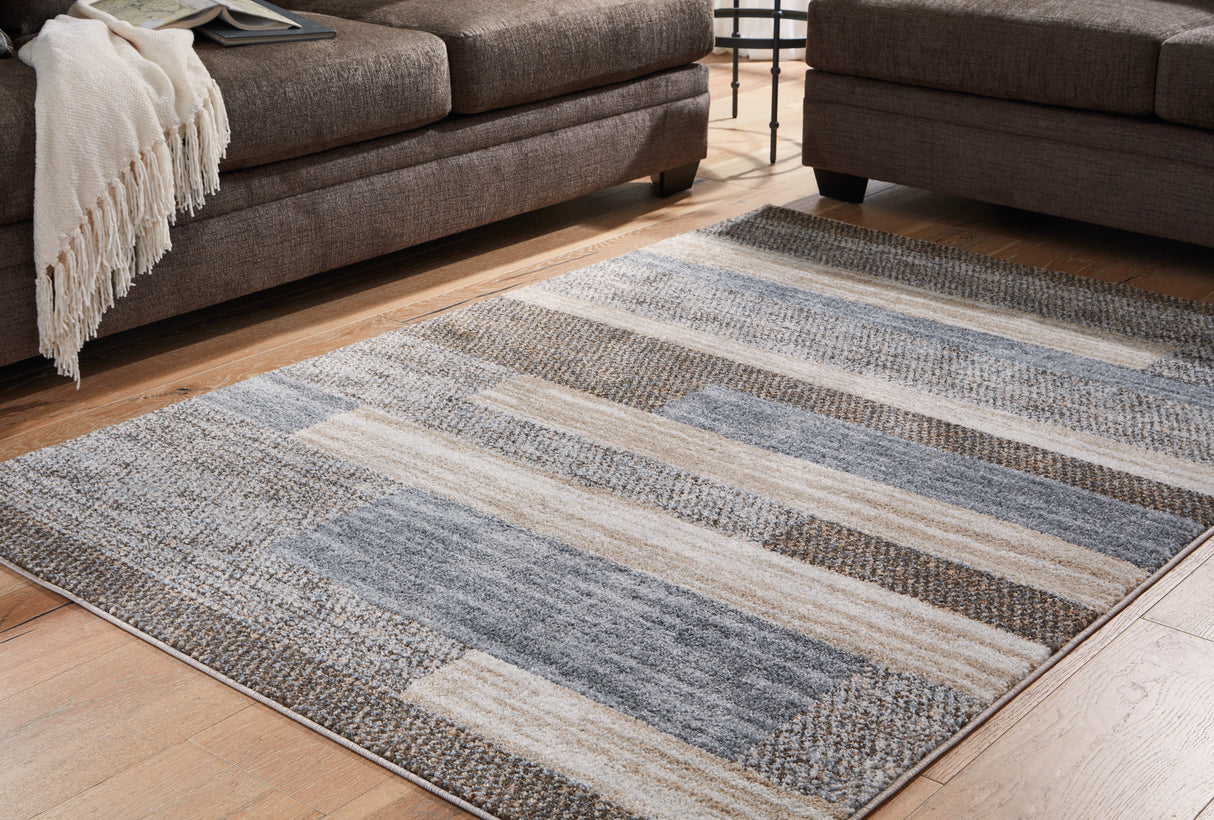 Furniture City Houma - Ashley Furniture - Sethburn Rug - 8' x 10' Rug / Cream/Brown/Gray - R406591