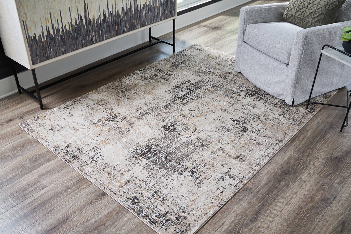 Furniture City Houma - Ashley Furniture - Elaning Rug - 5' x 7' Rug / Black/Gray/Cream - R406702