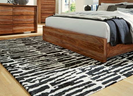 Furniture City Houma - Ashley Furniture - Bramshaw Rug - 10' x 14' Rug / Black/Ivory - R406760