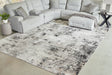 Furniture City Houma - Ashley Furniture - Langwell 10' x 14' Rug - 10' x 14' Rug / Black/Gray/White - R406780