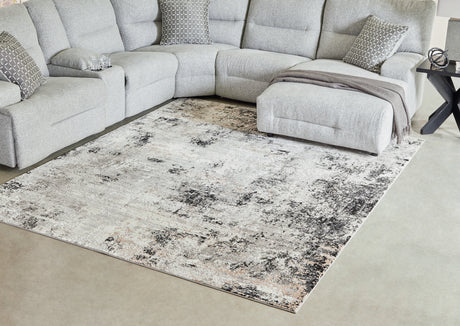 Furniture City Houma - Ashley Furniture - Langwell Rug - 5' x 7' Rug / Black/Gray/White - R406782