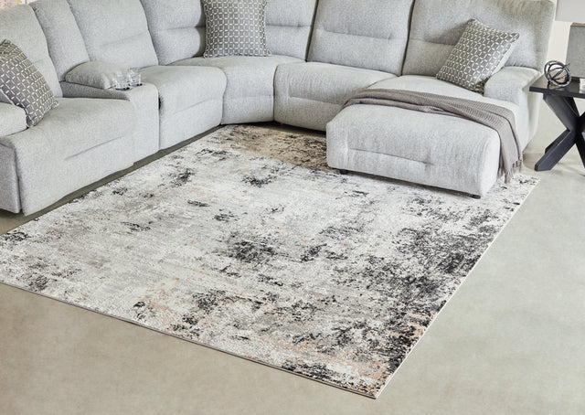 Furniture City Houma - Ashley Furniture - Langwell Rug - 5' x 7' Rug / Black/Gray/White - R406782