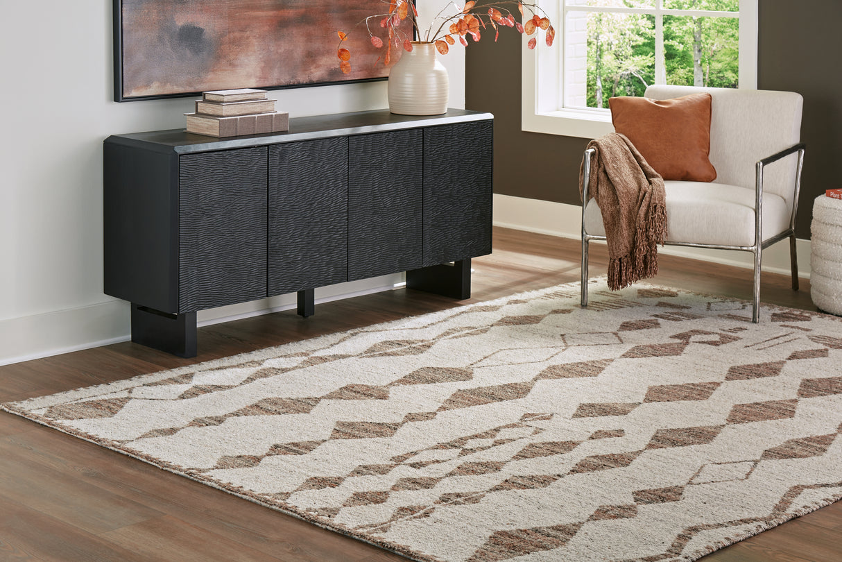 Furniture City Houma - Ashley Furniture - Brettler Rug - 8' x 10' Rug / Beige/Brown - R406791