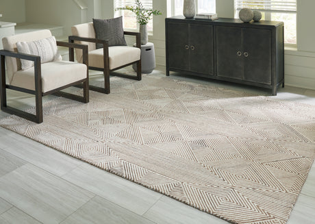 Furniture City Houma - Ashley Furniture - Jadott 8' x 10' Rug - 8' x 10' Rug / Beige/Brown - R406801