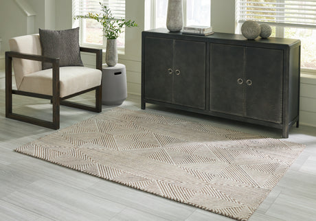 Furniture City Houma - Ashley Furniture - Jadott 5' x 7' Rug - 5' x 7' Rug / Beige/Brown - R406802