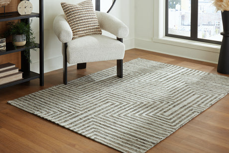 Furniture City Houma - Ashley Furniture - Jossen Rug - 8' x 10' Rug / Ivory/Gray - R406831