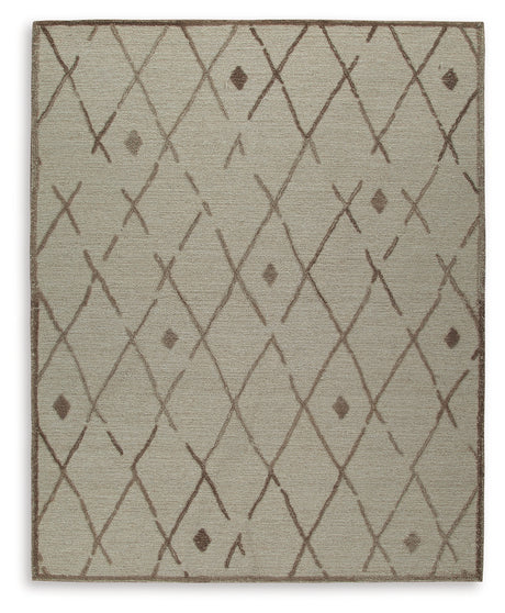 Furniture City Houma - Ashley Furniture - Guyford Rug - 5' x 7' Rug / Beige/Brown - R406872