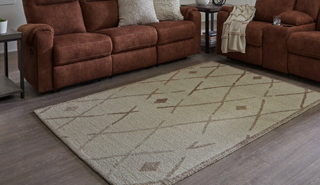 Furniture City Houma - Ashley Furniture - Guyford 5' x 7' Rug - 5' x 7' Rug / Beige/Brown - R406872