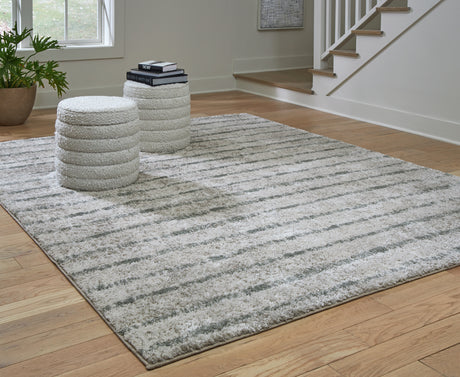 Furniture City Houma - Ashley Furniture - Laddway 8' x 10' Rug - 8' x 10' Rug / Cream/Green - R406881