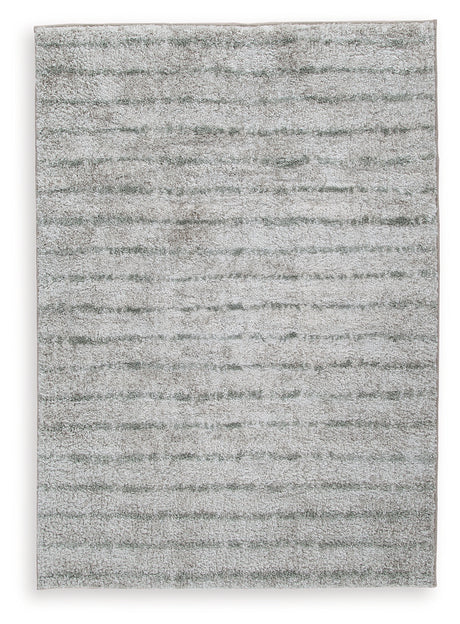Furniture City Houma - Ashley Furniture - Laddway 5' x 7' Rug - 5' x 7' Rug / Cream/Green - R406882