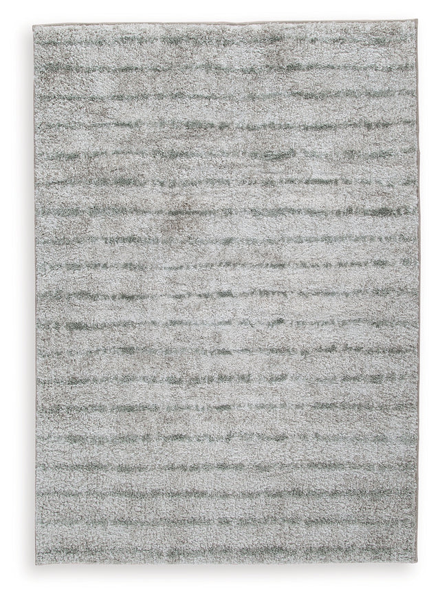 Furniture City Houma - Ashley Furniture - Laddway 5' x 7' Rug - 5' x 7' Rug / Cream/Green - R406882