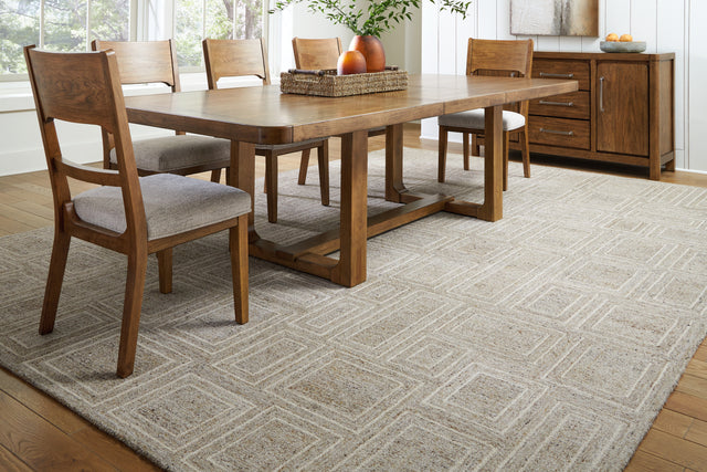 Furniture City Houma - Ashley Furniture - Brickburgh 10' x 14' Rug - 10' x 14' Rug / Gray/Ivory/Honey - R406900