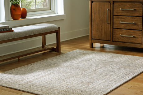 Furniture City Houma - Ashley Furniture - Brickburgh 5' x 7' Rug - 5' x 7' Rug / Gray/Ivory/Honey - R406902