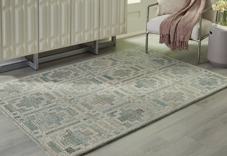 Furniture City Houma - Ashley Furniture - Jossland 5' x 7' Rug - 5' x 7' Rug / Green/Ivory - R406912