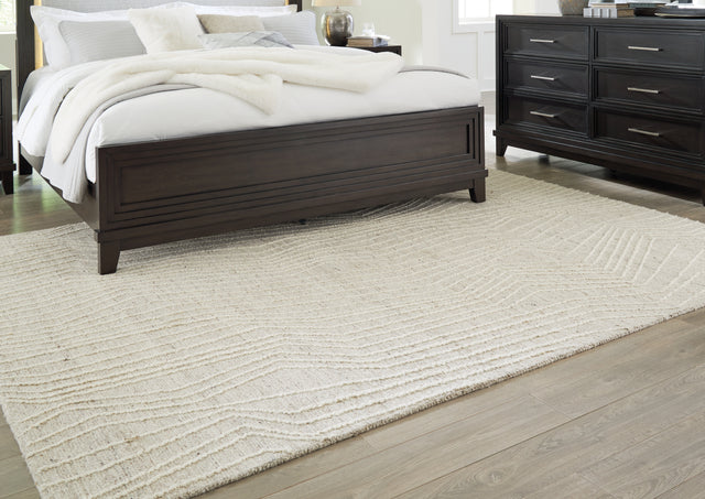 Furniture City Houma - Ashley Furniture - Varahill Rug - 5' x 7' Rug / Gray/Ivory - R406932