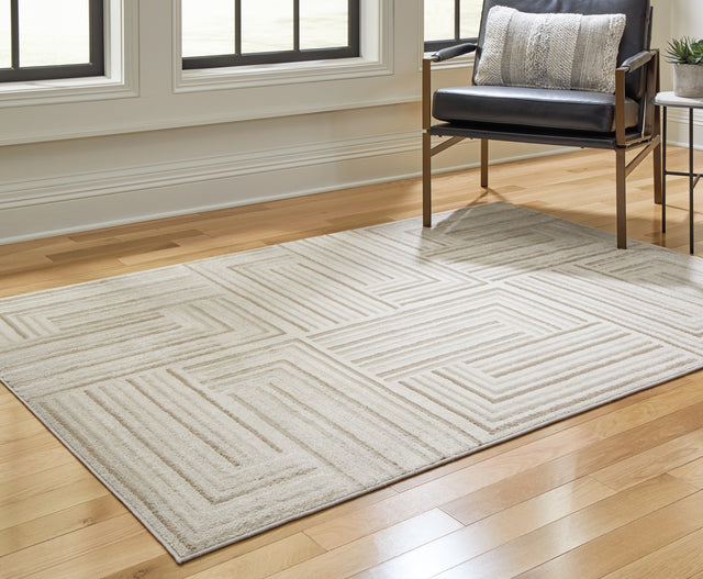 Furniture City Houma - Ashley Furniture - Darmondard 5' x 7' Rug - 5' x 7' Rug / Cream/Taupe - R406942
