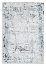 Furniture City Houma - Ashley Furniture - Emertonly 8' x 10' Washable Rug - 8' x 10' Washable Rug / Blue/White/Gray - R406981