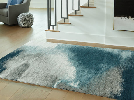 Furniture City Houma - Ashley Furniture - Brentward 5' x 7' Rug - 5' x 7' Rug / Blue/Gray/Ivory - R407082
