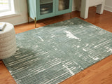 Furniture City Houma - Ashley Furniture - Cayworth 5' x 7' Rug - 5' x 7' Rug / Teal/White - R407092