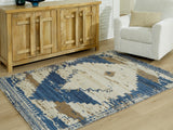 Furniture City Houma - Ashley Furniture - Varnler Rug - 8' x 10' Rug / Blue/Brown/Tan - R407131