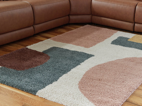 Furniture City Houma - Ashley Furniture - Flynnwick 8' x 10' Rug - 8' x 10' Rug / Cream/Pink/Gray - R407181