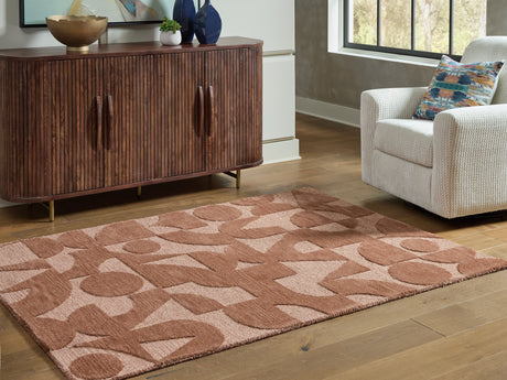 Furniture City Houma - Ashley Furniture - Perrenton Rug - 5' x 7' Rug / Clay - R407202