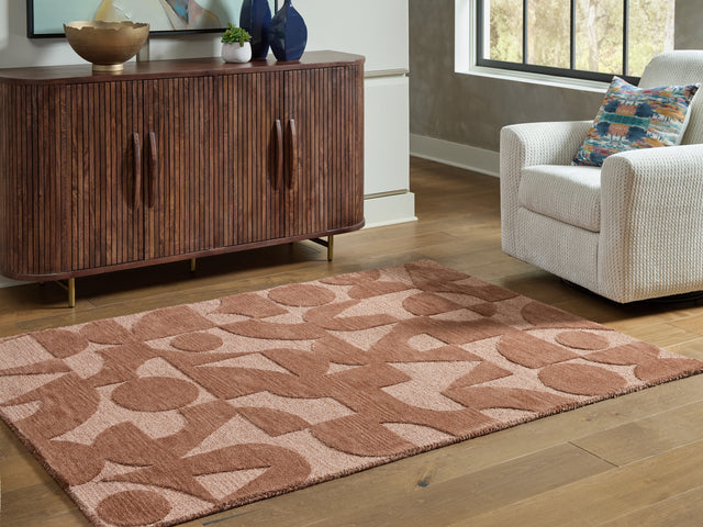 Furniture City Houma - Ashley Furniture - Perrenton Rug - 5' x 7' Rug / Clay - R407202