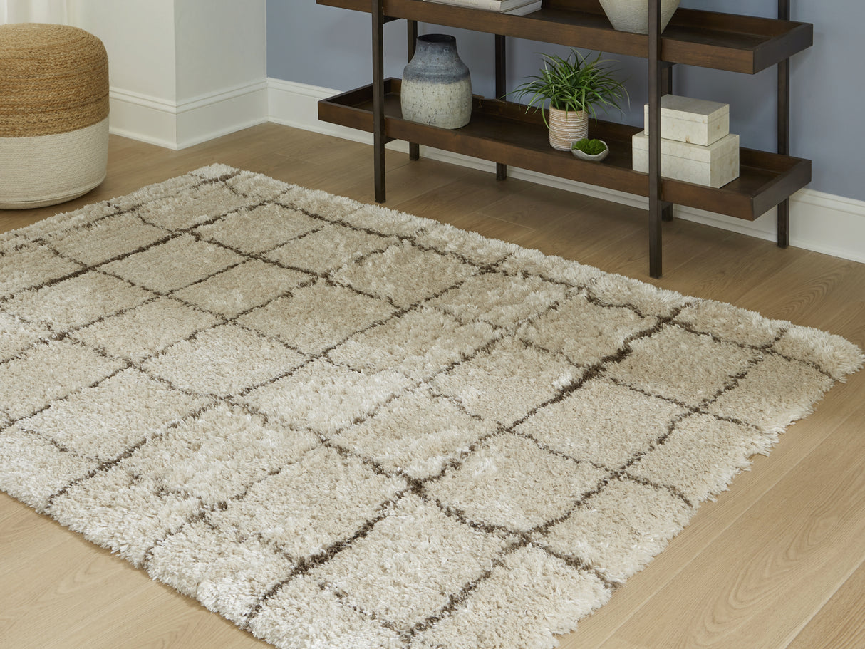 Furniture City Houma - Ashley Furniture - Wrenlow Rug - 8' x 10' Rug / Cream/Brown - R407211
