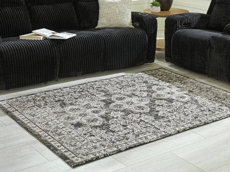 Furniture City Houma - Ashley Furniture - Glennisman Medium Rug - Medium Rug / Black/Gray/Ivory - R407272