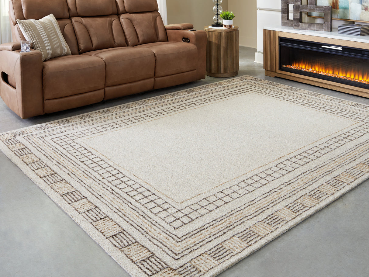 Furniture City Houma - Ashley Furniture - Idaman Large Rug - Large Rug / Taupe/Brown - R407291