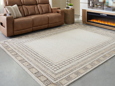 Furniture City Houma - Ashley Furniture - Idaman Large Rug - Large Rug / Taupe/Brown - R407291
